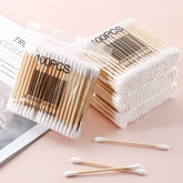 600 Bamboo Vegan Cotton Buds Biodegradable Earbuds Eco Friendly Vegan Organic Natural Wood Stick Swabs 6 Pack